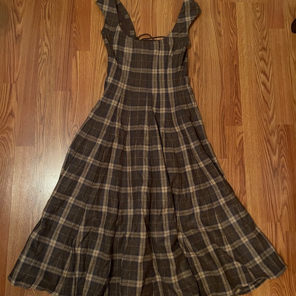 NEW Guizio Leila Tartan Dress Size Medium Multi (Brown) - SEALED PACKAGE - Picture 1 of 9